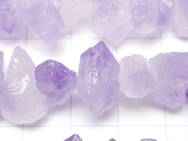 [Video]Amethyst Point Rough Rock Nugget 1strand beads (aprx.14inch/35cm)