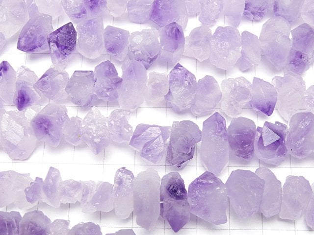 [Video]Amethyst Point Rough Rock Nugget 1strand beads (aprx.14inch/35cm)