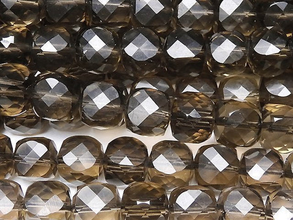 Cube, Smoky Quartz Gemstone Beads