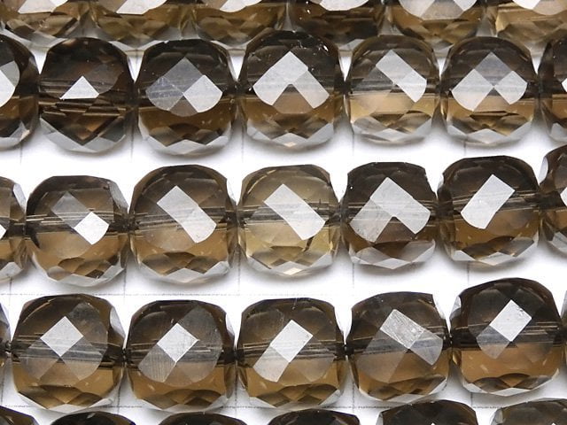 [Video] High Quality! Smoky Quartz AAA- Cube Shape 8x8x8mm half or 1strand beads (aprx.15inch / 37cm)