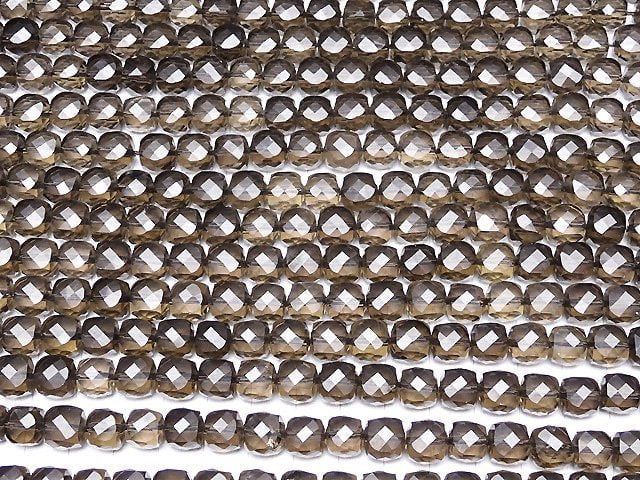 [Video] High Quality! Smoky Quartz AAA- Cube Shape 8x8x8mm half or 1strand beads (aprx.15inch / 37cm)