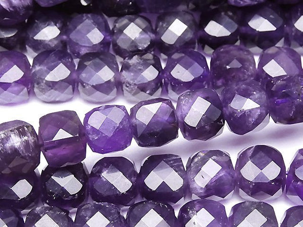Amethyst, Cube Gemstone Beads