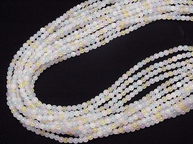 [Video] Multicolor Jade Round 4mm 1strand beads (aprx.15inch / 37cm)