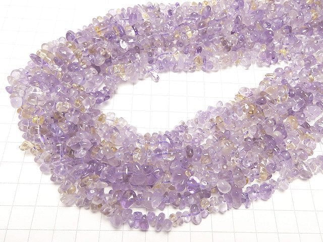 [Video] Pink Amethyst xCitrine AA++ Chips (Small Nugget) 1strand beads (aprx.31inch/78cm)