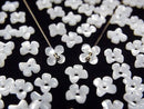 [Video] High Quality White Shell (Silver-lip Oyster) AAA Flower (4pcs Flowers) 6mm Center Hole 4pcs