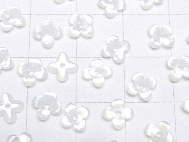 [Video] High Quality White Shell (Silver-lip Oyster )AAA Flower(4pcs Flower) 6mm Center Hole 4pcs