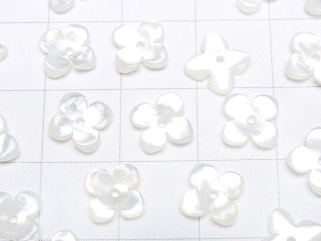 [Video] High Quality White Shell (Silver-lip Oyster) AAA Flower (4pcs Flowers) 8mm Center Hole 4pcs