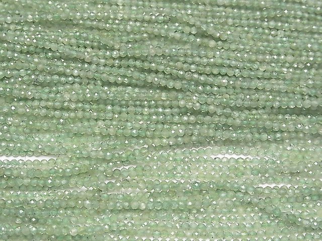 [Video] High Quality! Green Kyanite AAA- Faceted Round 2.5mm 1strand beads (aprx.15inch / 37cm)