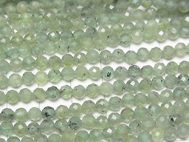 [Video] High Quality! Green Kyanite AAA- Faceted Round 4mm 1strand beads (aprx.15inch / 37cm)