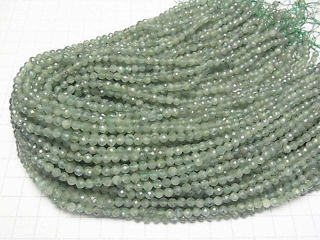 [Video] High Quality! Green Kyanite AAA- Faceted Round 4mm 1strand beads (aprx.15inch / 37cm)