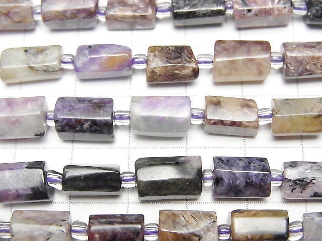 [Video]Charoite AA++ Rough Tube -Faceted Nugget half or 1strand beads (aprx.15inch/38cm)