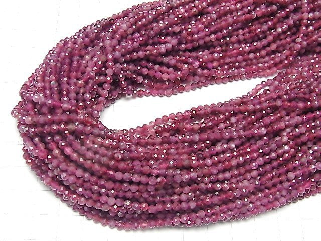 [Video] High Quality! Pink Tourmaline AA++ Faceted Round 3mm 1strand beads (aprx.15inch / 36cm)