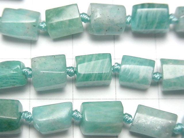 [Video]Amazonite AA Rough Tube -Faceted Nugget 1strand beads (aprx.15inch/37cm)