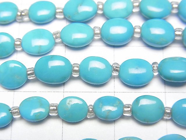 [Video]Kingman Turquoise AAA- Oval (Smooth) 1strand beads (aprx.7inch/18cm)