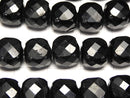 [Video] High Quality! Black Tourmaline AA++ Cube Shape 8x8x8mm half or 1strand beads (aprx.15inch / 36cm)