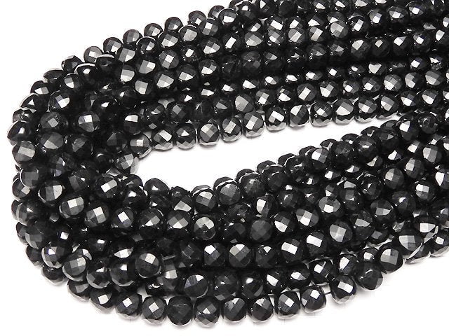 [Video] High Quality! Black Tourmaline AA++ Cube Shape 8x8x8mm half or 1strand beads (aprx.15inch / 36cm)