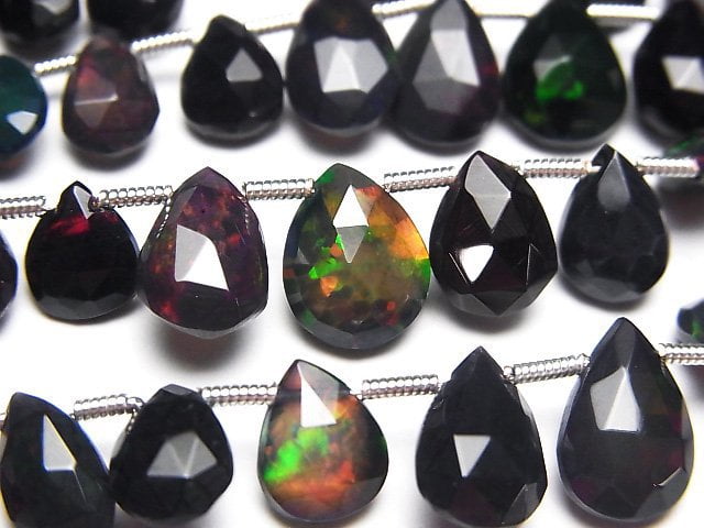 Faceted Briolette, Opal, Pear Shape Gemstone Beads