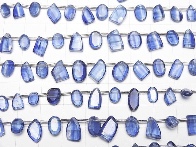 [Video] High Quality Kyanite AA++ Flat Fancy Shape Cut [Light Color] 1strand beads (aprx.7inch / 17cm)