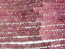 [Video]Pink Tourmaline AA++ Faceted Button Rondelle 3x3x2mm 1strand beads (aprx.14inch/34cm)