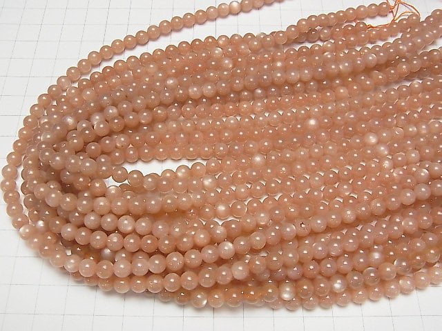 [Video] Orange Moonstone AA++ Round 6mm 1strand beads (aprx.15inch / 38cm)