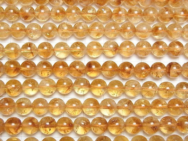 [Video]Brandy Phantom Citrine AA+ Round 8mm half or 1strand beads (aprx.15inch/36cm)