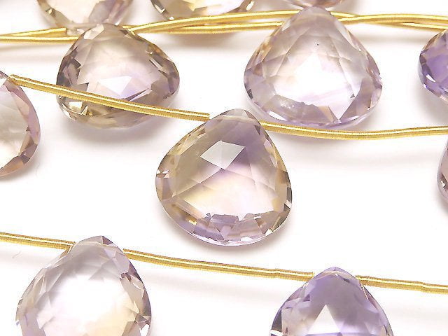 Ametrine, Chestnut Shape, Faceted Briolette Gemstone Beads