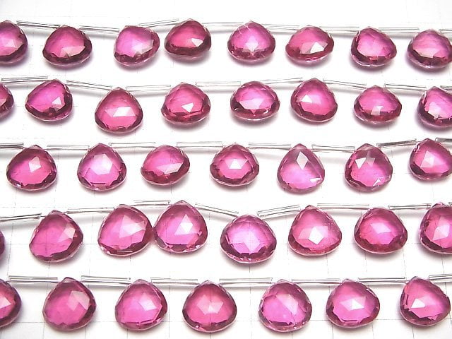 [Video] Doublet Crystal AAA Chestnut Faceted Briolette Raspberry color 1strand (12pcs )