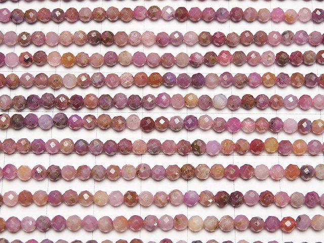 [Video] High Quality! Pink Sapphire AA Faceted Round 3mm 1strand beads (aprx.15inch / 37cm)