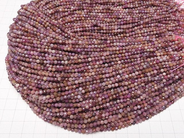 [Video] High Quality! Pink Sapphire AA Faceted Round 3mm 1strand beads (aprx.15inch / 37cm)