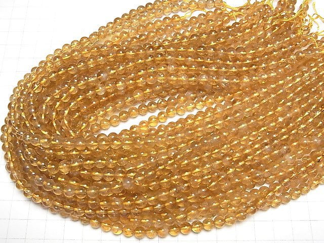 [Video]Citrine AA++ Round 6mm half or 1strand beads (aprx.15inch/38cm)