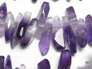 [Video] Striped Amethyst AA++ Faceted Nugget Top Side Drilled Hole half or 1strand beads (aprx.15inch/37cm)