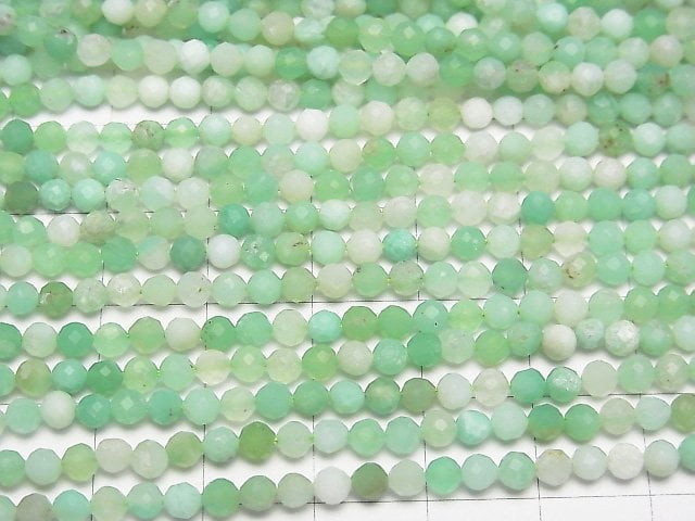 High Quality!  Chrysoprase AA+ Faceted Round 3mm  1strand beads (aprx.15inch/38cm)