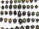 [Video]High Quality Ethiopian Black Opal AAA Drop (Smooth) 1strand beads (aprx.7inch/18cm)
