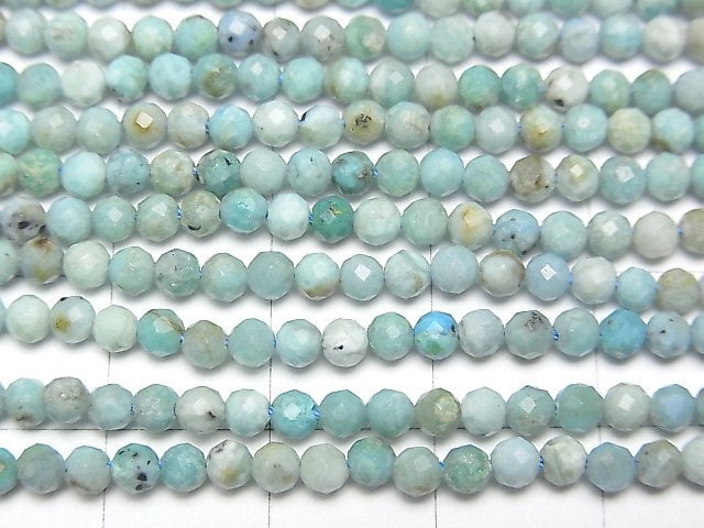 [Video]High Quality! Blue Opal Faceted Round 3mm 1strand beads (aprx.15inch/37cm)