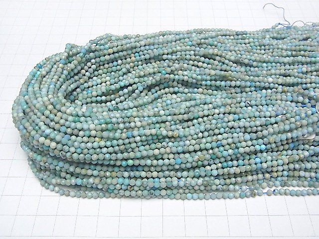 [Video]High Quality! Blue Opal Faceted Round 3mm 1strand beads (aprx.15inch/37cm)