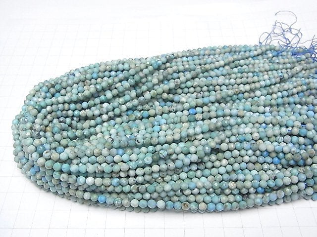 [Video] High Quality! Blue Opal Faceted Round 4mm 1strand beads (aprx.15inch / 37cm)