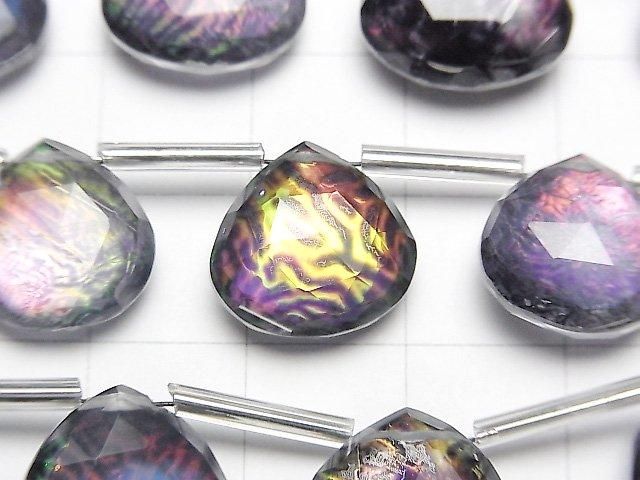 [Video] Doublet Crystal AAA Chestnut Faceted Briolette Black Rainbow Color 1 Strand (12pcs)