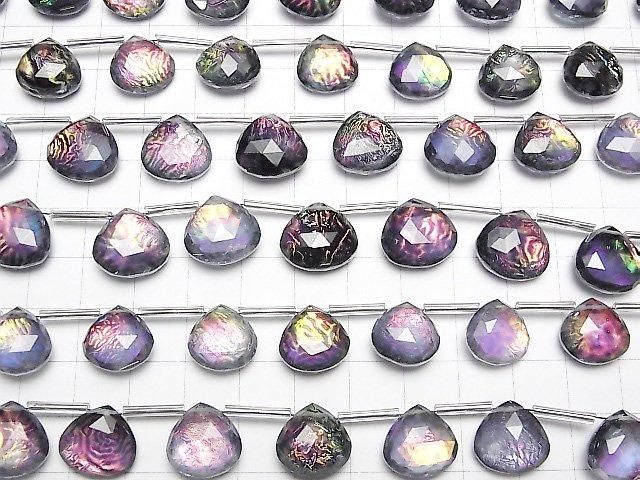 [Video] Doublet Crystal AAA Chestnut Faceted Briolette Black Rainbow Color 1 Strand (12pcs)