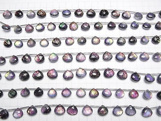 [Video] Doublet Crystal AAA Chestnut Faceted Briolette Black Rainbow Color 1 Strand (12pcs)