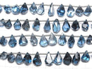 [Video]High Quality London Blue Topaz AAA Rough Drop Faceted Briolette half or 1strand (14pcs)