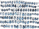 [Video]High Quality London Blue Topaz AAA Rough Drop Faceted Briolette half or 1strand (14pcs)