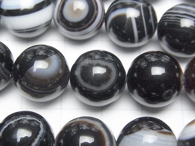 [Video] Tibetan Agate (Eye Agate) AAA Round 14mm half or 1strand beads (aprx.15inch/36cm)