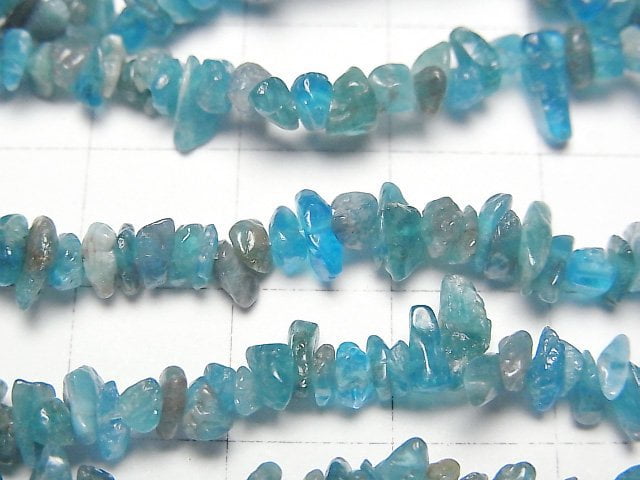 [Video]Blue Apatite AA++ Chips (Small Nugget ) 1strand beads (aprx.32inch/80cm)