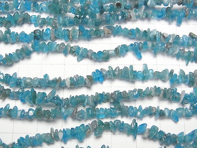 [Video]Blue Apatite AA++ Chips (Small Nugget ) 1strand beads (aprx.32inch/80cm)