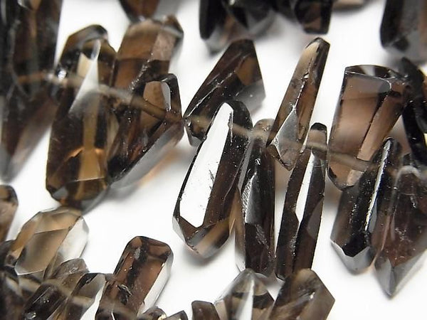 [Video]Smoky Quartz AAA- Faceted Nugget Top Side Drilled Hole half or 1strand beads (aprx.15inch/37cm)
