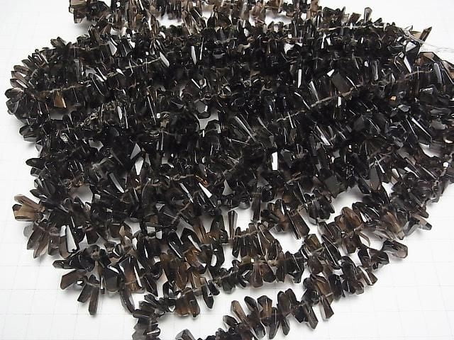 [Video]Smoky Quartz AAA- Faceted Nugget Top Side Drilled Hole half or 1strand beads (aprx.15inch/37cm)