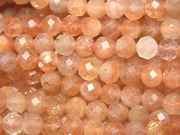 Faceted Round, Sunstone Gemstone Beads