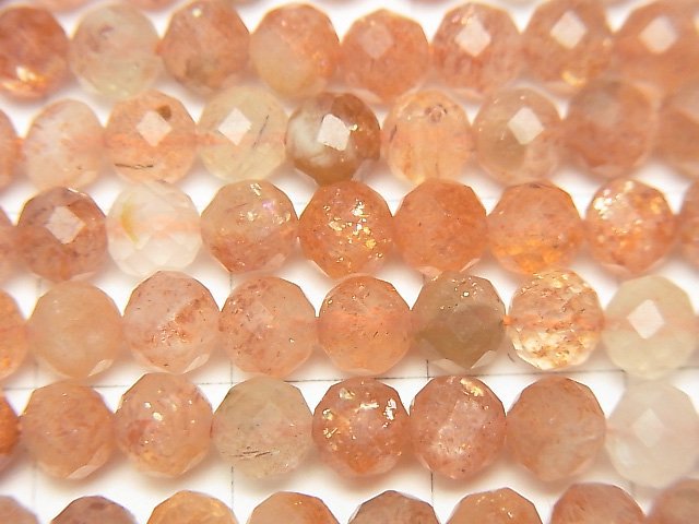 [Video] High Quality! Sunstone AA++ Faceted Round 5mm 1strand beads (aprx.15inch / 37cm)