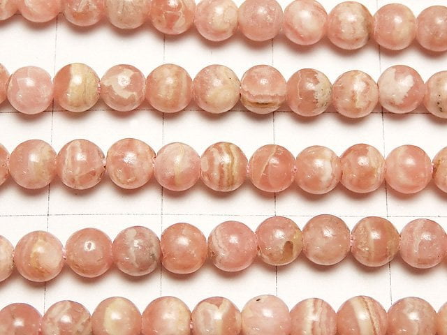 [Video] Argentina Rhodochrosite AA++ Round 4mm 1strand beads (aprx.15inch/38cm)