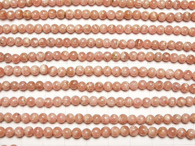 [Video] Argentina Rhodochrosite AA++ Round 4mm 1strand beads (aprx.15inch/38cm)